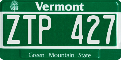 VT license plate ZTP427