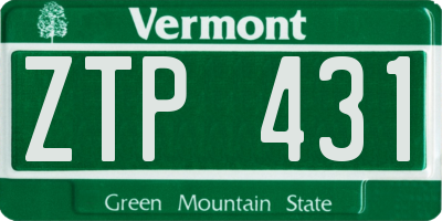 VT license plate ZTP431
