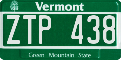 VT license plate ZTP438