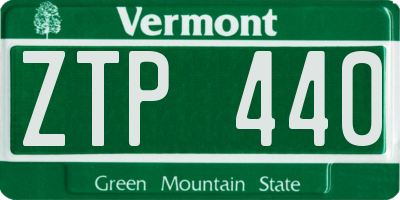 VT license plate ZTP440