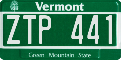 VT license plate ZTP441