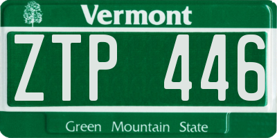 VT license plate ZTP446