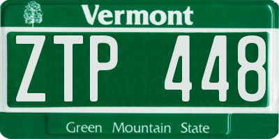 VT license plate ZTP448