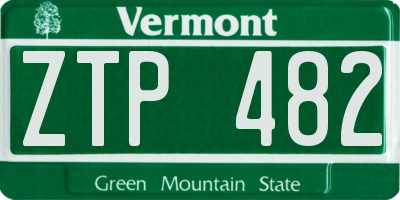 VT license plate ZTP482