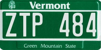 VT license plate ZTP484