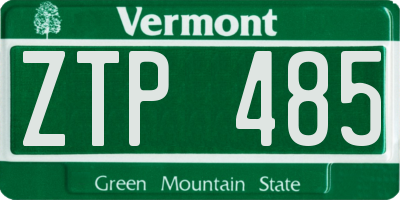 VT license plate ZTP485