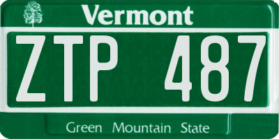 VT license plate ZTP487