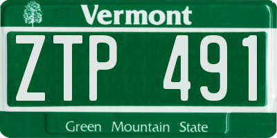 VT license plate ZTP491