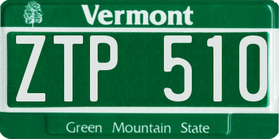 VT license plate ZTP510