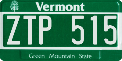 VT license plate ZTP515