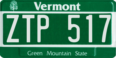VT license plate ZTP517