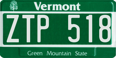 VT license plate ZTP518