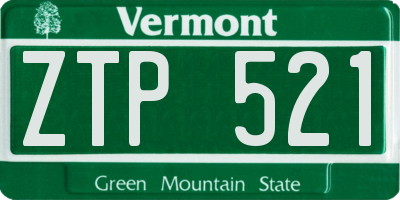 VT license plate ZTP521