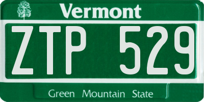 VT license plate ZTP529