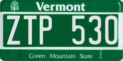 VT license plate ZTP530