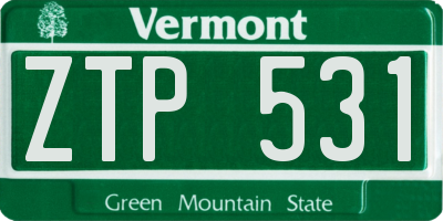 VT license plate ZTP531