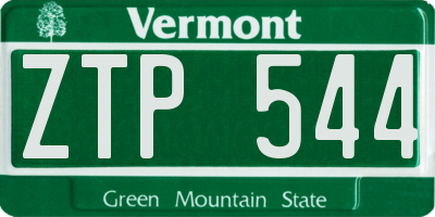 VT license plate ZTP544