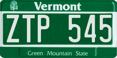 VT license plate ZTP545
