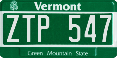 VT license plate ZTP547