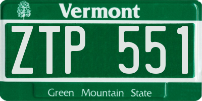 VT license plate ZTP551