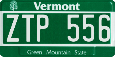 VT license plate ZTP556