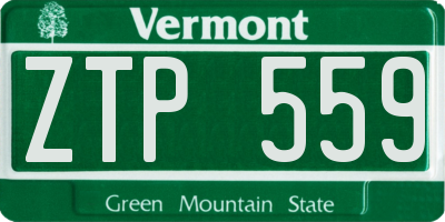 VT license plate ZTP559