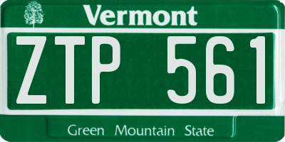 VT license plate ZTP561