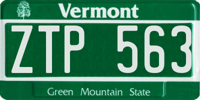 VT license plate ZTP563