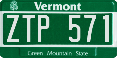 VT license plate ZTP571