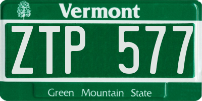 VT license plate ZTP577
