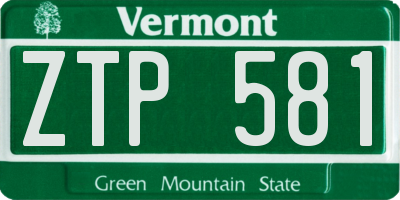 VT license plate ZTP581