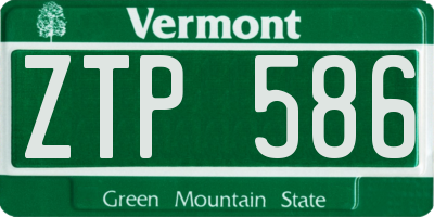 VT license plate ZTP586