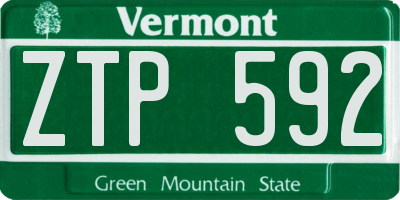 VT license plate ZTP592