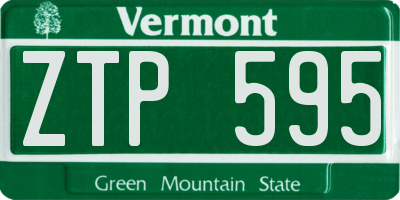 VT license plate ZTP595
