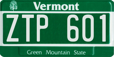 VT license plate ZTP601