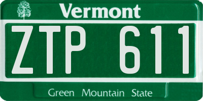 VT license plate ZTP611