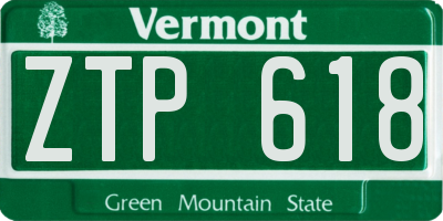 VT license plate ZTP618