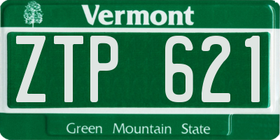 VT license plate ZTP621