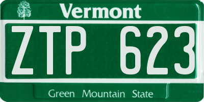 VT license plate ZTP623