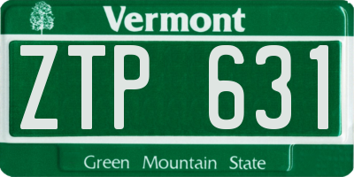 VT license plate ZTP631