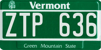VT license plate ZTP636