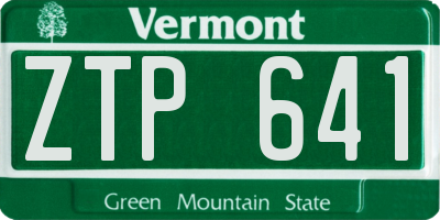 VT license plate ZTP641