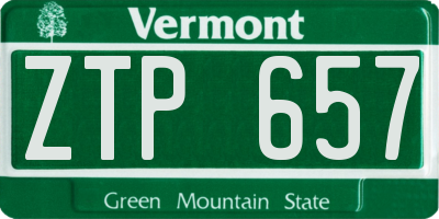 VT license plate ZTP657