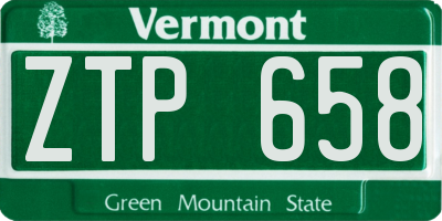 VT license plate ZTP658