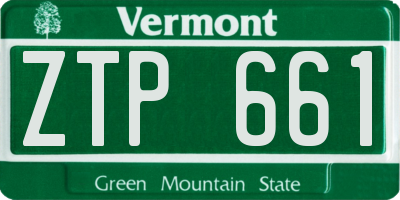 VT license plate ZTP661