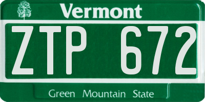 VT license plate ZTP672