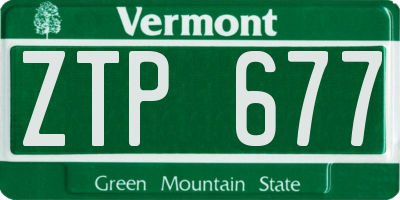 VT license plate ZTP677