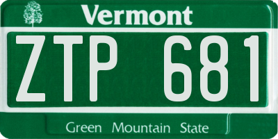 VT license plate ZTP681