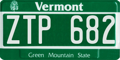 VT license plate ZTP682
