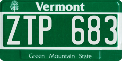 VT license plate ZTP683